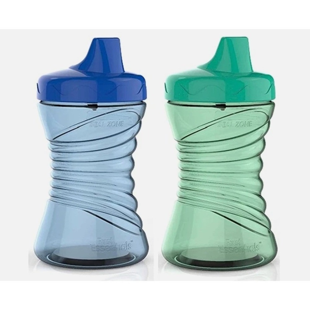 NUK Fun Grips Easy Grip and Sip Hard Spout Sippy Cup 10 oz  Blue Green Lot of 2